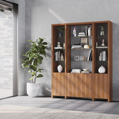 BDI Linea 3 Shelf 66" Wide Shelving System (Natural Walnut)