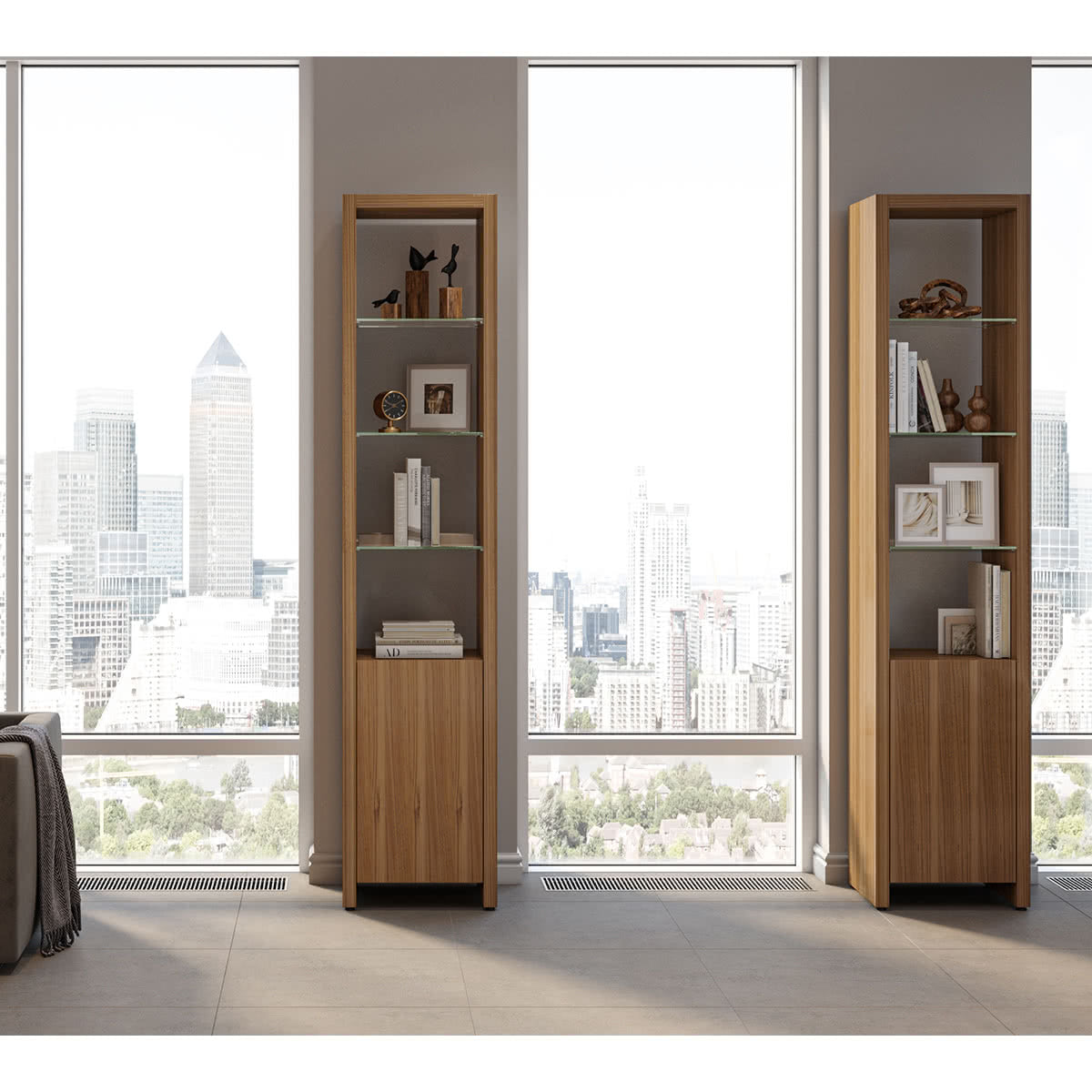 BDI Linea 5801 Single-Wide Cabinet (Natural Walnut)