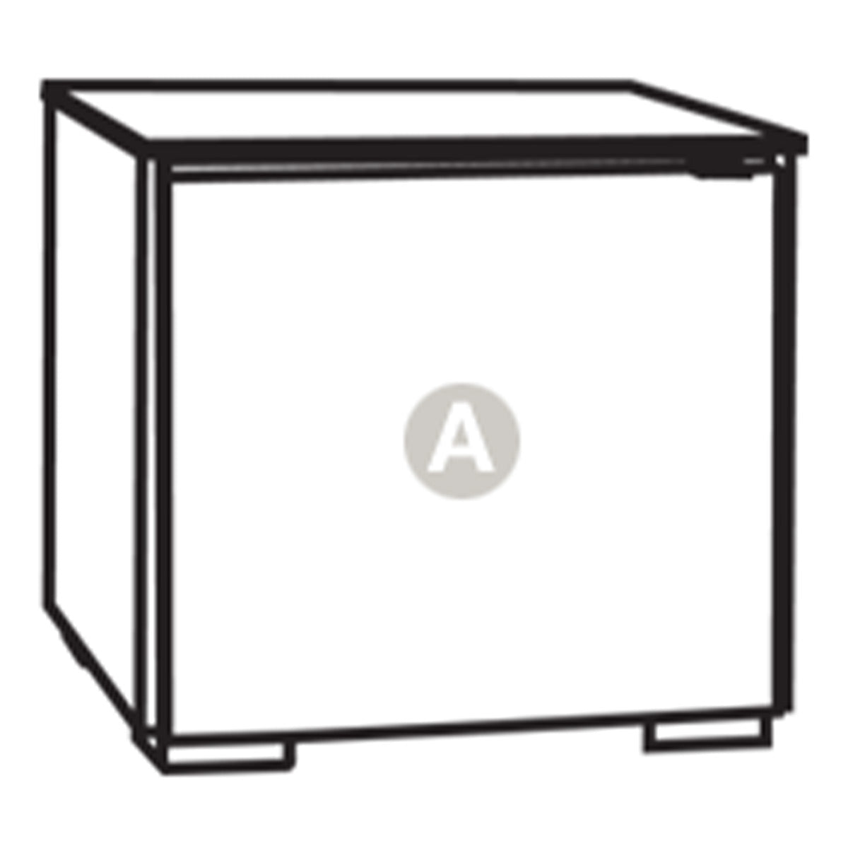 Salamander Chameleon Collection Barcelona 217 SE Subwoofer Enclosure (Natural Walnut with Black Glass Doors)