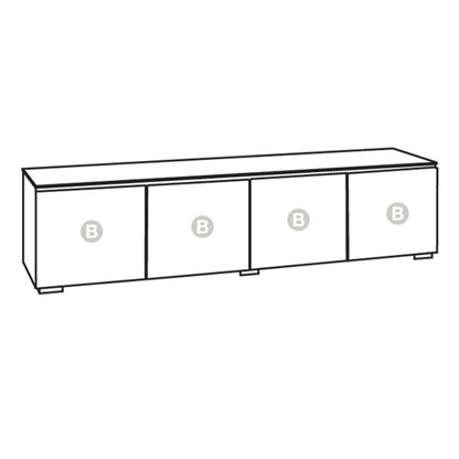Salamander Chameleon Collection Barcelona 247 Quad AV Cabinet (Natural Walnut with Black Glass Doors)
