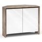 Salamander Chameleon Collection Barcelona 323 Twin Corner AV Cabinet (Natural Walnut with Gloss White Doors)
