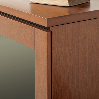 Salamander Chameleon Collection Elba 329 Twin Speaker Integrated Cabinet (Wide Framed American Cherry Doors with Smoked Glass Inserts)