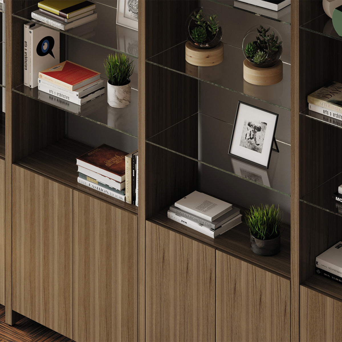 BDI Linea 580212 3-Shelf System 81" Wide (Natural Walnut)